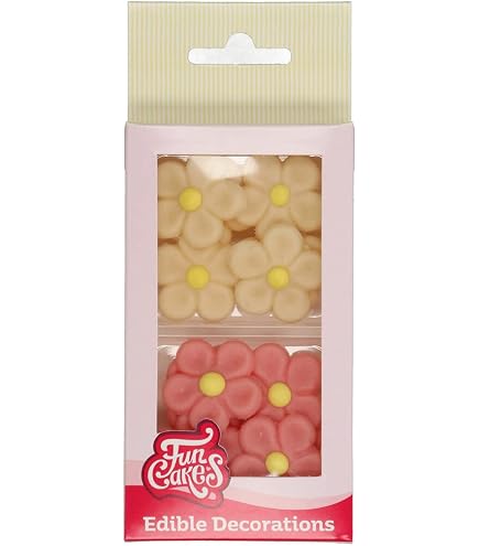 Décoration Comestible Gâteau Dekora - 7 Marguerites Blanches + 5 Feuilles Vertes En Sucre