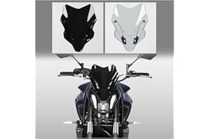 FAYEDENICY Parabrisas de Moto, Parabrisas, mosquitera, Deflector de Pantalla de Viento, Protector Pare-brise con Soporte, carenado Frontal para MT07 FZ07 MT FZ 07 MT-07 FZ-07 2021 2022 2023 (Humo)