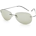 Lee Cooper Unisex-Adult Rimless Photochromic Polarized Sunglasses Ultra Lightweight for Unisex