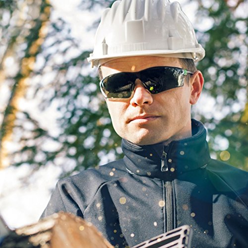 nocry Sicherheit Sonnenbrille mit Grün Getönt kratzfest Wrap-around-Objektive und rutschhemmende Griff, UV 400 Schutz. Verstellbar, Schwarz & Grün Rahmen - 5