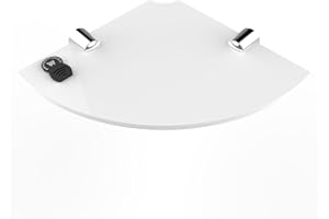 Expression Products Small Acrylic Corner Shelf - 150mm - approx 6" suitable for computer speaker, webcam etc, Free Trolley Token Material Sample Included per Shipment, White
