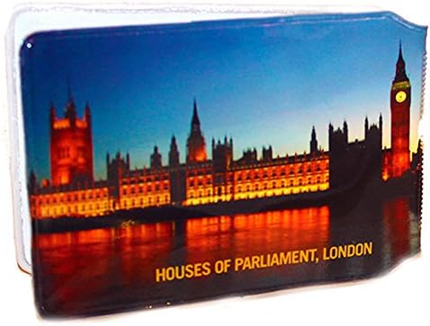 (80+ Designs) Bus Pass Wallet Credit Travel Rail Ticket Card Holder for Oyster Business ID Card (Parliament)