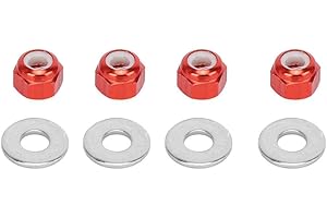 Keenso RC Car Wheel Nut, 4 Pcs 3mm RC Off-road Vehicle Wheel Hex Lock Nut Fit Tire Nut Upgrade Accessory for wltoys 1/14 144001 RC Car (Red A949-49R) Model car accessories Car accessories