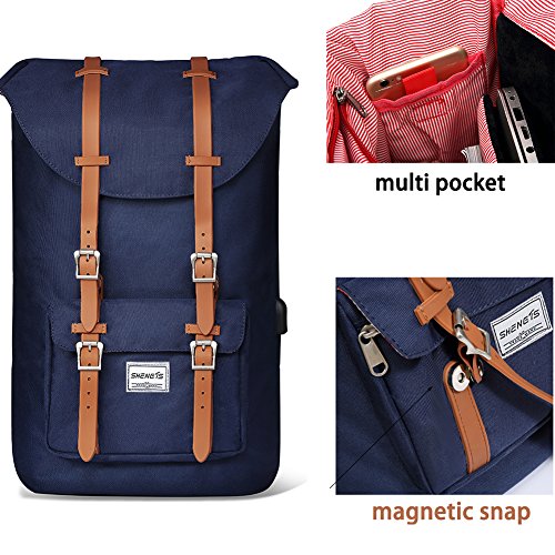 Shengts Laptop Rucksack Backpack Schulrucksack Damen Herren Studenten 17 zoll Backpack Notebook Outdoor Reisen Gro  e Kapazit  t mit USB Port Daypacks