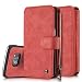 Produktbild Roreikes Multi-function Wallet Case Hülle 2 in 1 Detachable Leather hülle Tasche Schutzhülle Etui Flip Wallet Stand Cover mit Kartenfächer für Samsung Galaxy S7 Edge - Rot