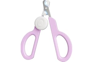 Euqvunn Cat Nail Clippers, Professional Cat Claw Clipper with Dual-Blade, Removable LED Lighting, Suitable for Kittens, Rabbits, Guinea Pigs, Birds, Puppies, Medium and Small Animals（Pink White）