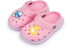 GINZER Toddler/Baby Boys Girls Kids Cute Slip-on Beach Slipper, Garden Water Shoes Outdoor Summer Clogs Sandals, Lightweight Pool Shower Slipper