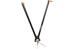 Fiskars Cisaille à Levier multifonctions pour haies & gazon, Portée max.: 2,5 m, Noir/Orange, PowerLever, GS53, 1001565