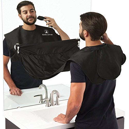 Bartschürze für eine saubere Rasur - Schürze Bartlatz zum Haare auffangen - Rasieren mit einem sauberen Waschbecken - Perfektes Geschenk für den Mann - Barttuch Rasur Schürze