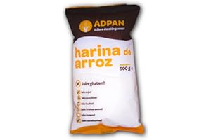 ADPAN Harina de Arroz Sin Gluten | 500 g | Sin Lactosa | Sin Alérgenos | Vegana | Ideal para Rebozados y Salsas | Alimentación Saludable | Dieta Equilibrada