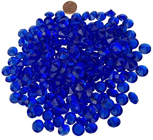 200 Stück 11mm glitzernde blau dunkelblau Deko Diamanten Brillianten Strasssteine Acrylsteine transparent klar kristall basteln Gltzersteine Schmucksteine Strass Steine zum Verzieren Dekorieren von CRYSTAL KING (Dunkelblau)