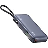 Juo 20000mAh 130W LED Ekranlı USB-A + Type-C Kablolu Powerbank Taşınabilir Hızlı Şarj Cihazı