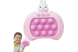 EHOTER Pop Fidget Game Pop It Fidget Toy with sounds and light Educational Game Console for Early Childhood Quick Push Bubble Pop Puzzle Game Birthday Gifts for3-12 Year Old Boys Girls (Bunny)