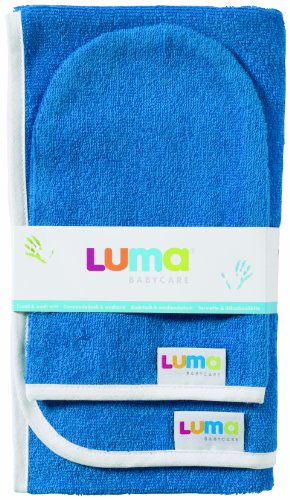Preisvergleich Produktbild Luma Babycare L00907 Badetuch und Waschhandschuh, ocean blue