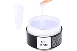 SINCERO SALON Easy Fluid Gel Construction Ongle UV - Soft White - Idéal pour French Manucure - Nail Extension Gel et Modelage - Nail Art Ongles - Cache les Défauts des Ongles - Builder Gel - 15ml