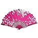 Produktbild REALIKE Damen Handfächer Chinesischer Blumen Stoff Fächer Bambusgriff Wandfächer Hochzeit Party Tanzen Fasching Weiß Blüten Japanischer Faltfächer Dekoration Geschenk Tanzabend Kostüm Maske Karnevals