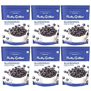 Nutty Gritties Dried Blueberries | Blueberry, Healthy Snack for kids and adults, 150g ( Pack of 6 )