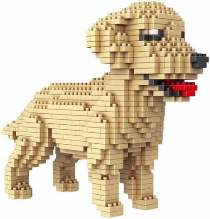 Atomic Building Figura para armar con nanobloques. 950 Piezas. Perro Labrador Dorado (Golden Retriever).