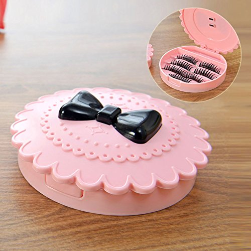 Hrph New Acrylic Flower Eyelash Storage Box Makeup Cosmetic Mirror Case Organizer