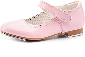 Asyusyu Chaussures de claquettes pour filles en polyuréthane verni pour enfants