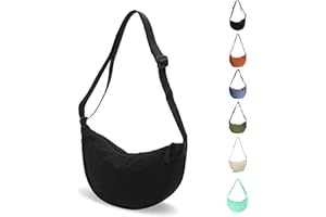 Uwiyo Crescent Bag for Women, Nylon Dumpling Bag Hobos Crossbody Bag Portable Crescent Bag Chest Bag Shoulder Bag with Adjustable Strap for Daily Use