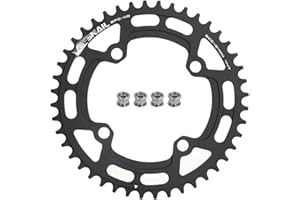 FOMTOR 104 BCD Chainring (30-52T) 7-12 Speed Compatible CNC 7075 Aluminum Narrow Wide Tooth Round Oval Chainrings for MTB/Road Bike Ebike Chainwheel Black/Red