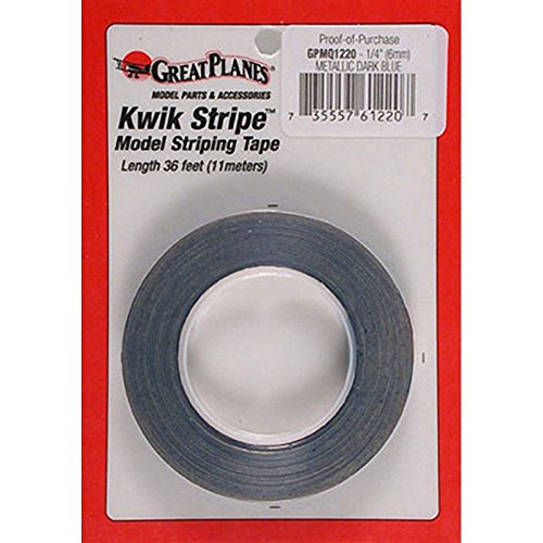 Preisvergleich Produktbild Great Planes Dunkelblau metallic 6,4 mm 11 Me Zierlinienband GPMQ1220
