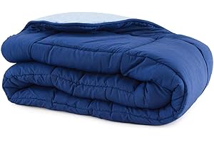 Russo Tessuti Trapunta Piumone Invernale Singolo Matrimoniale Bicolor Doubleface Microfibra-Blu-Singolo