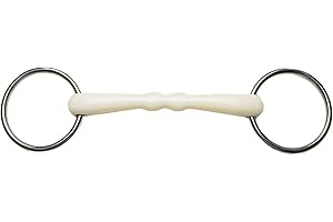 Korsteel Flexi Loose Ring Mullen Mouth Snaffle Bit, IVory, 5.5"