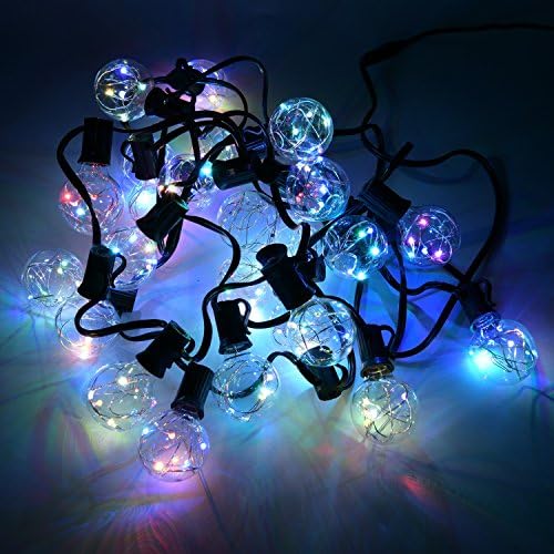AMDUDU G40 Globe String Lights, 25 LEDs Outdoor String Lighting for Backyard Patio Lights,Indoor/Outdoor String Lights for Christmas, Porch,Tents,Party,Cafe and Gazebo- Colorful