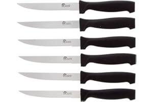 Pradel Excellence - 7030-6N - Lot de 6 Couteaux à Steak, Manche Noir