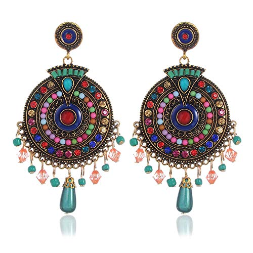 YouBella Non Precious Metal Fashion Jewellery Bohemian Stylish Multi-Color Fancy Party Wear Earrings for Girls and Women