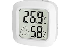 ENOPYO Mini Innen thermometer Hygrometer mit Luftkomfort-Symbol - Digitales Temperaturmessgerät und Luftfeuchtigkeitsmesser für Babyzimmer, Kinderzimmer, Haus, Büro,(Weiß）