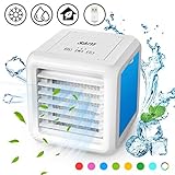 Muium Climatiseur Portable - Mini USB de charge Climatisation Ventilateur Accueil Réfrigérateur Refroidisseur, pour Chambre à coucher/Maison/Bureau/Camping (Blanc)