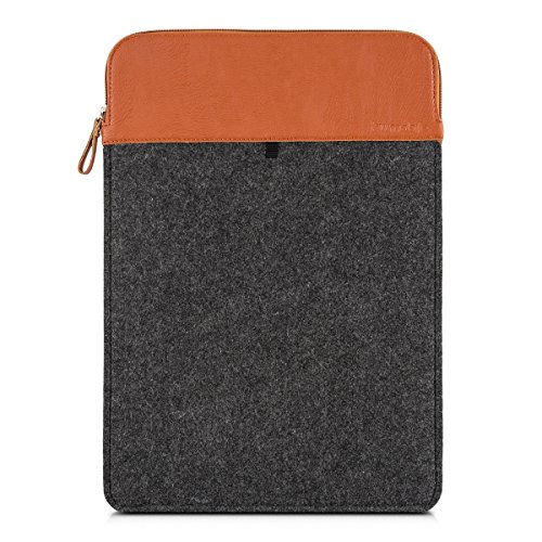 kwmobile Laptoptasche Filz Sleeve f  r 15  15 6  Laptop   Ultrabook - Notebook Tasche Schutzh  lle Laptop Case H  lle in Dunkelgrau Braun Innenma  e  