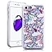Produktbild SMART LEGEND für iPhone 7 Hardcase Liquid Hülle Glitter Case Hartschale Transparent Schutzhülle Handyhülle Fließen Flüssig Schwimmend Premium Shiny Glanz Sparkle Bling Tasche Skin Schale Hart PC Clear Kristall Handytasche Etui - Bling Einhorn