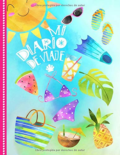 Mi Diario de Viaje: Libro de Registro de Viajes Guiado Infantil DIN A4 - Libro de Seguimiento de Historias para Escribir, Dibujar, Gratitud - Diario ... en Vacaciones - Cuaderno de Viaje para Niñas