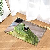 Nyngei Alfombrilla de baño Antideslizante con diseño de Rana con Ojos Grandes, para Interior...
