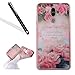 Produktbild Huawei Mate 9 Silikon Handy Hülle,Leeook Elegant Retro Luxus Schön Floral Rosa Rose Blumen Crystal Soft Clear Case Electroplate Plating Gold Frame Scratch-Resistant Bumper Soft Rückseite Cover Tasche Ultradünne Galvanisiergeräte Weicher Gel TPU Tasche Schutzhülle Hülle Tasche für Huawei Mate 9 + 1 x Schwarz Eingabestift-Pink Rose FLowers