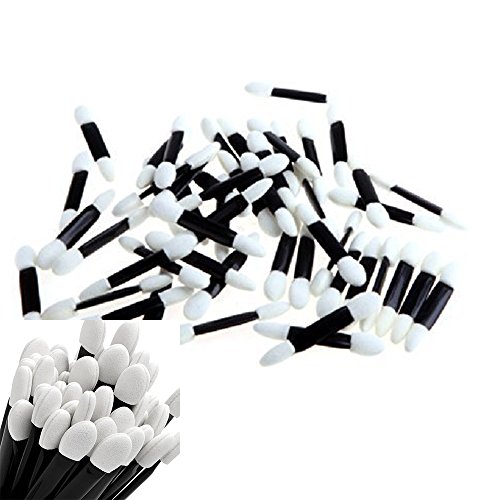 niceEshop(TM) 50Pcs Double Ended Sponge Brush EyeShadow Eyeliner Makeup Applicator Tools Black
