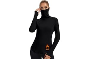 Soneven Pull en polaire pour femme - Col roulé - Thermique - Manches longues - Pour le sport, le ski, la randonnée, la course à pied