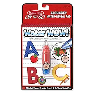 Melissa & Doug On the Go Water Wow! Alphabet (Reusable Water-Reveal Activity Pad, Chunky-Size Water Pen)