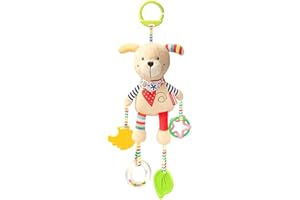 BYNYXI Activity zabawka dla niemowląt, śliczna pluszowa zabawka z dzwonkiem i haczykiem, zabawka wisząca dla niemowląt, zabawka edukacyjna dla noworodków, małych dzieci w wieku 0-12 miesięcy