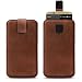Produktbild ROYALZ Ledertasche für ZTE Axon 7 Hülle Leder Case Schutz Tasche Handyhülle Lederhülle Schutzhülle Vintage-Leder Cognac Braun