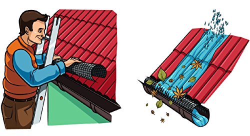 Laubschutzgitter 2m lang für Dachrinnen 100mm-125mm Laubfang in schwarz - 4