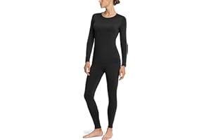 TSLA Women's Thermal Underwear Set, Soft Fleece Lined Long Johns, Winter Warm Base Layer Top & Bottom