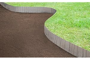 PRIMROSE Lacewing 100m Galvanised Lawn Path Edging Wavy Roll - H16.5cm - Rust Proof Flexible Steel Wavy Design Edging Border Roll Eliminate Path Lawn Edge Reduce Weed Transfer