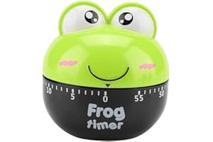 BORDSTRACT Timer da Cucina, Strumento Meccanico per Misurare il Tempo a Forma di Animale dei Cartoni Animati per Cucinare, Doccia, Bagno e Aula per Bambini(Verde)