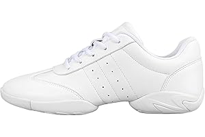 IHINZRY Zapatillas de porristas para niñas, zapatos de danza, zapatillas de competición, zapatillas de tenis, transpirables, súper ligeras, blancas, para mujer, deporte, entrenamiento, tenis