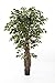 Produktbild artplants - Kunst-XL Ficus PHIPSO, 4670 grüne Blätter, üppiger Naturholzstamm, DELUXE, 300 cm - Deko Ficus / exotischer Kunstbaum